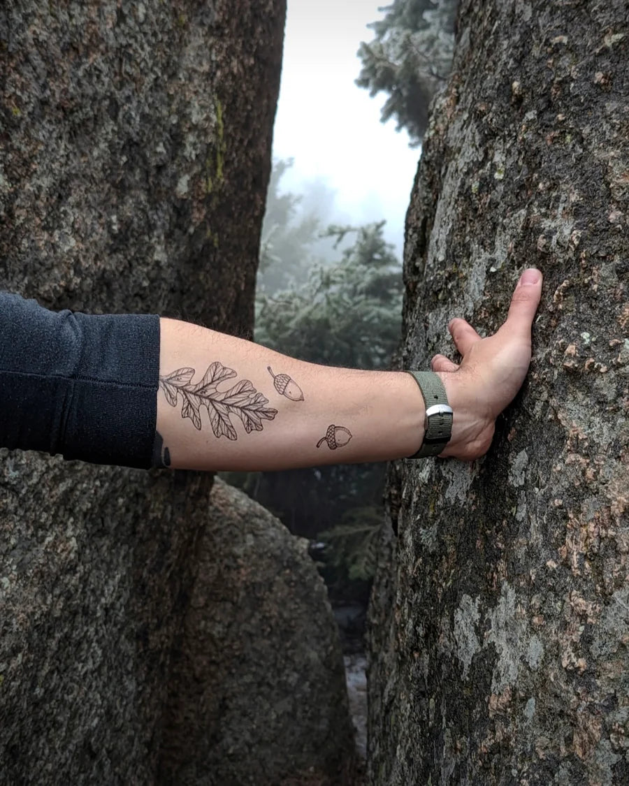 Acorn and Oak Leaves Temporary Tattoo by NatureTats