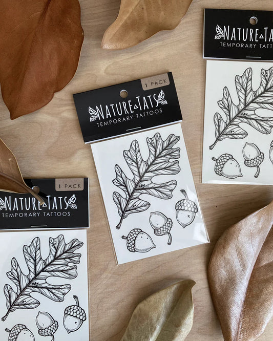Acorn and Oak Leaves Temporary Tattoo by NatureTats