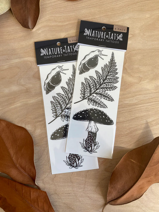 Amanita Mushroom, Fern, Snail by NatureTats