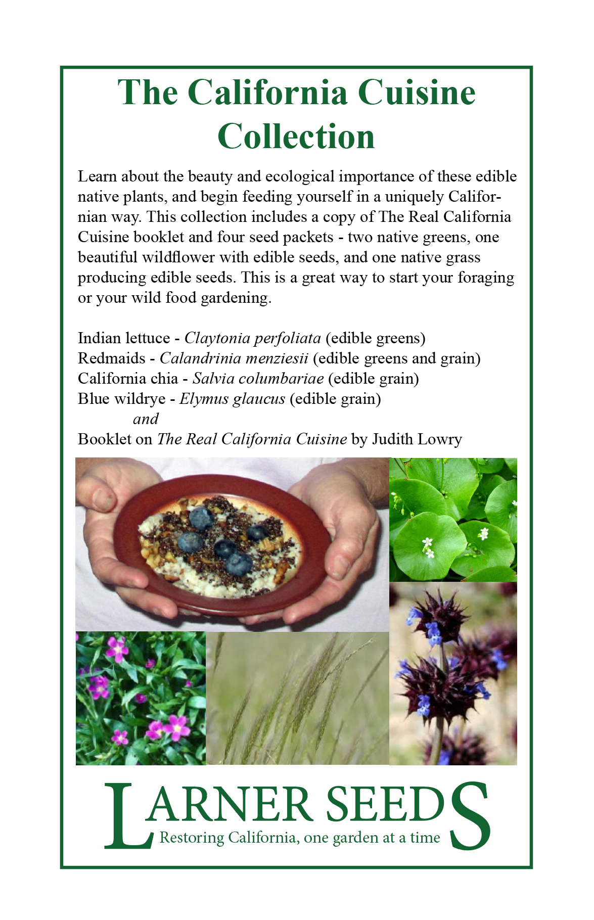edible seeds of plants The California Cuisine Seed Collection
