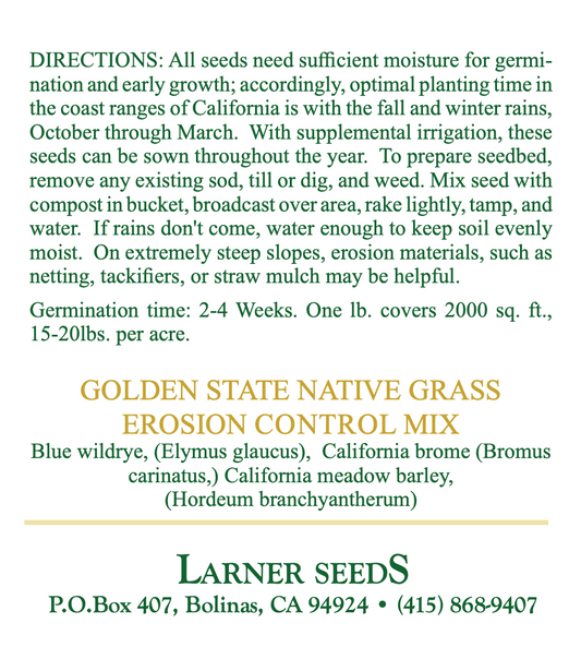 Golden State Native Grass Erosion Control Mix
