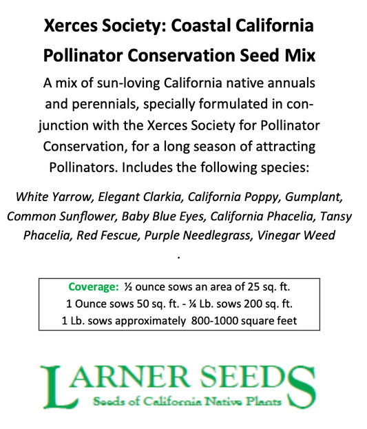 Xerces COASTAL CALIFORNIA Pollinator Conservation Mix