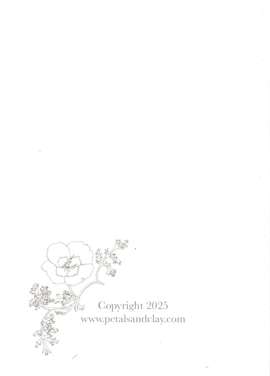 Copyright notice with floral design on a white background